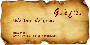Góber Ágnes névjegykártya